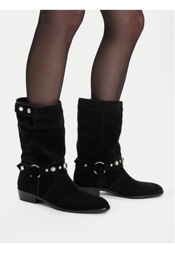 Badura Botki EO-CAPRI-V1778-303 Czarny. Kolor: czarny. Materiał: zamsz, skóra