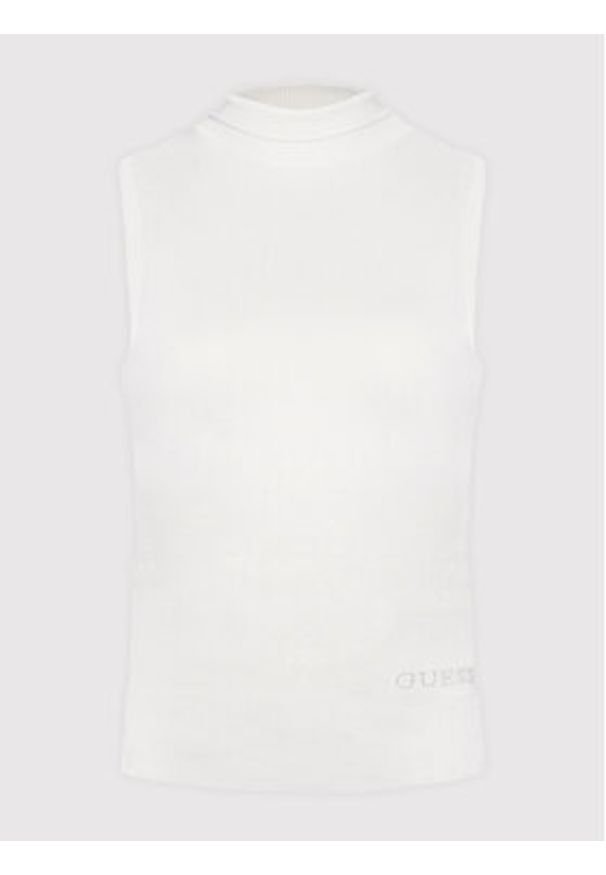 Guess Golf Zelinda W2YR32 Z2V62 Biały Slim Fit. Typ kołnierza: golf. Kolor: biały. Materiał: wiskoza