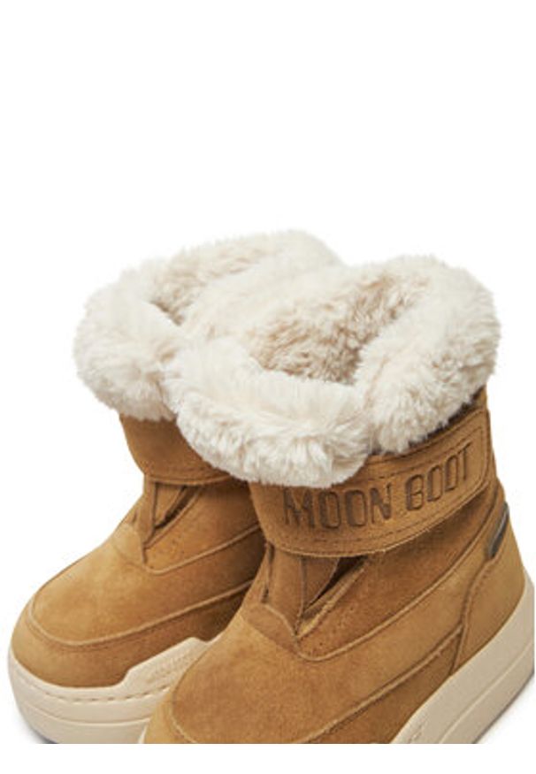 Moon Boot Śniegowce Junior Park Dtrap Boot Suede 80D3440040 Brązowy. Kolor: brązowy. Materiał: skóra, zamsz