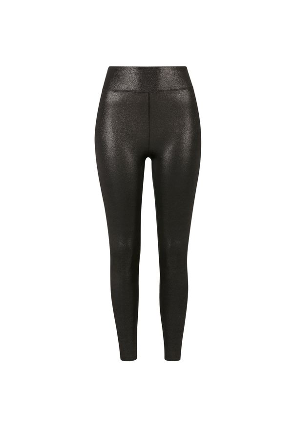 Damskie legginsy z wysoką talią z faux skóry Urban Classics. Stan: podwyższony. Kolor: czarny. Materiał: skóra