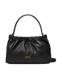 TOMMY HILFIGER - Tommy Hilfiger Torebka Soft Leather Mini Crossover AW0AW18306 Czarny. Kolor: czarny. Materiał: skórzane #3
