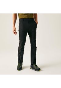 Regatta - Męskie spodnie Highton Zip Off. Kolor: czarny. Materiał: materiał. Sport: turystyka piesza #1