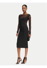 Elisabetta Franchi Sukienka koktajlowa AB-898-62E2 Czarny Slim Fit. Kolor: czarny. Materiał: syntetyk. Styl: wizytowy #2