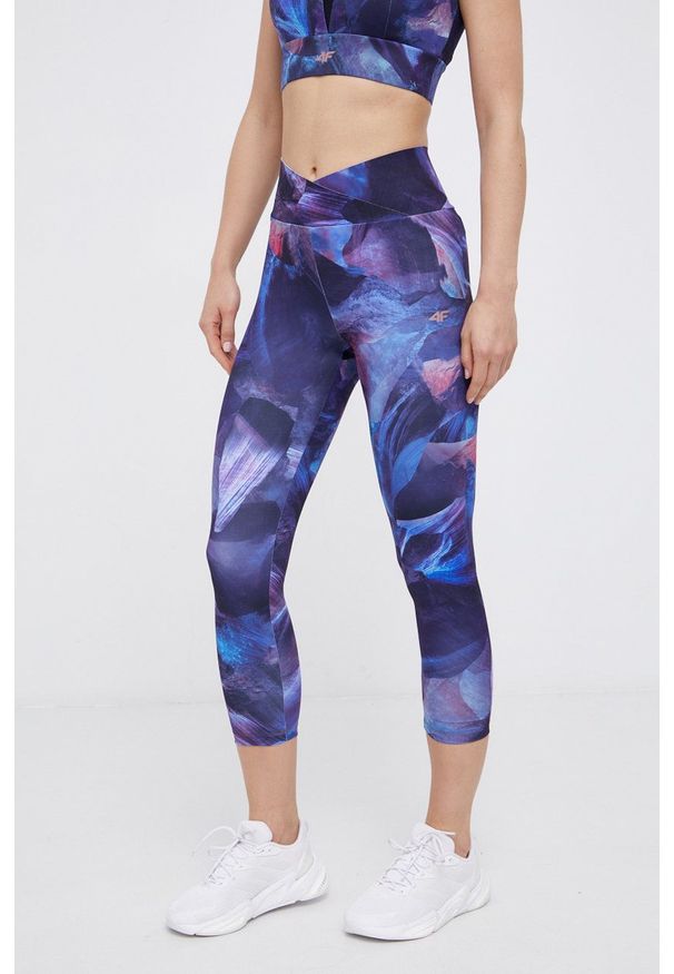 4f - 4F - Legginsy. Kolor: fioletowy. Materiał: włókno, dzianina
