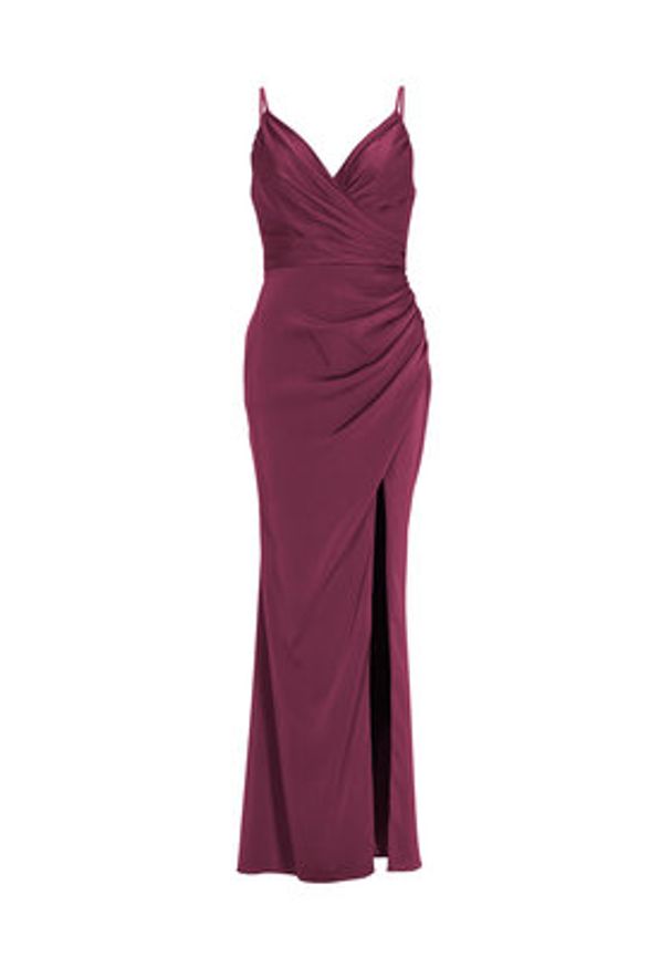 Hey Kyla Sukienka wieczorowa 5AI075HK Bordowy Slim Fit. Kolor: czerwony. Materiał: syntetyk. Styl: wizytowy