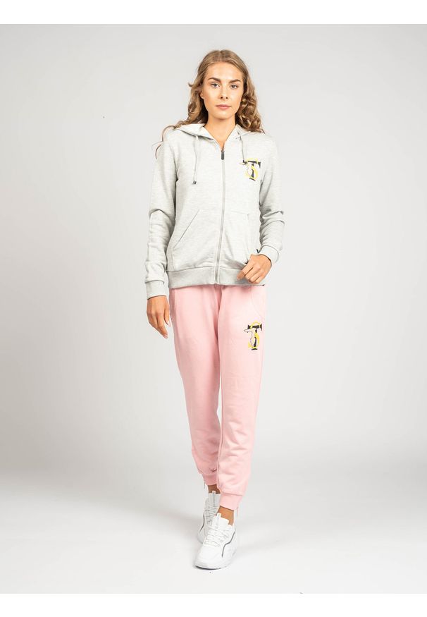 Trussardi Jeans - Trussardi Sport Spodnie | 44P00010 1T000657 | Kobieta | Różowy. Kolor: różowy. Materiał: bawełna. Wzór: nadruk. Styl: sportowy