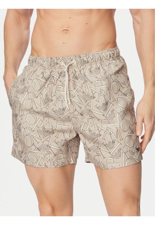 Emporio Armani Szorty kąpielowe EM000583 AF20440 F6056 Szary Regular Fit. Kolor: szary. Materiał: syntetyk