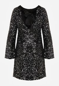 Born2be - Srebrna Cekinowa Sukienka z Odkrytymi Plecami i Wiązaniem Diadina. Kolor: srebrny. Materiał: wiskoza, elastan, futro. Wzór: aplikacja. Styl: wizytowy, elegancki #2