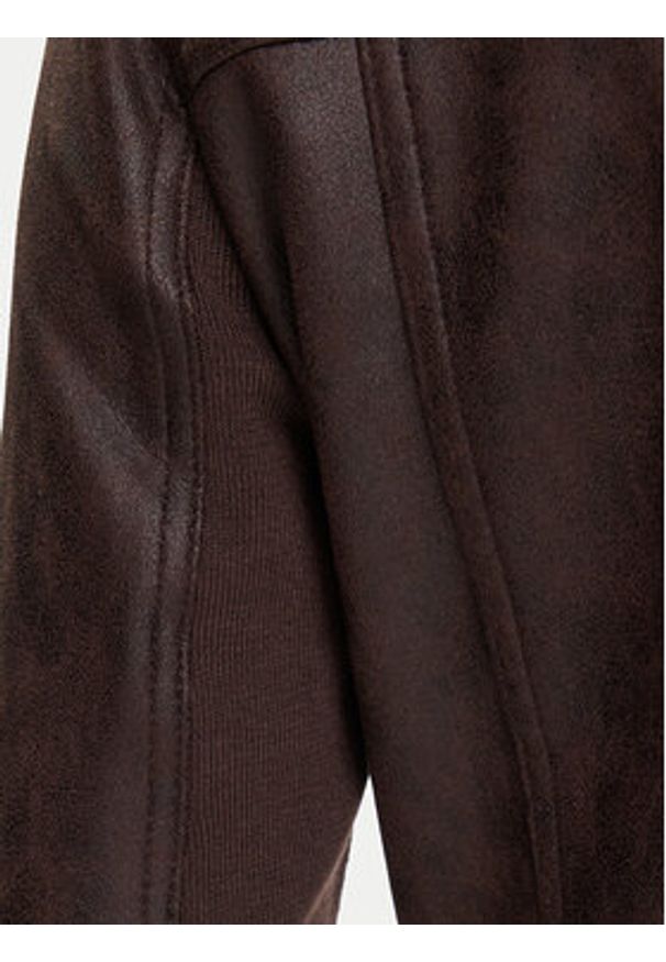 Desigual Kurtka z imitacji skóry Basic 25WWEW43 Brązowy Regular Fit. Kolor: brązowy. Materiał: skóra