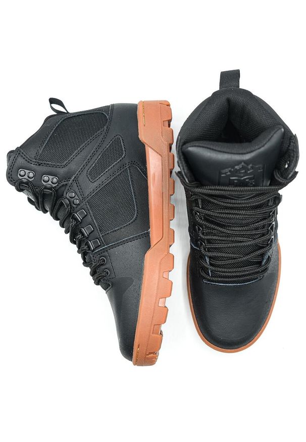 Buty męskie DC Shoes Pure High Top Water Resistant. Kolor: czarny. Materiał: skóra, materiał