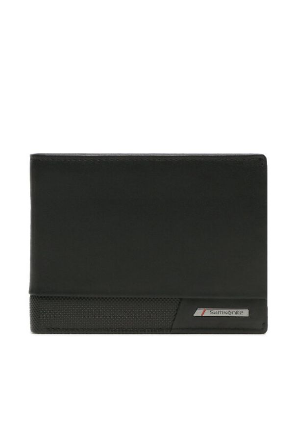 Samsonite Mały Portfel Męski PRO DLX 6 SLG KK3-09047 Czarny. Kolor: czarny. Materiał: skóra