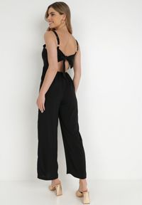 Born2be - Czarny Kombinezon Damyle. Kolor: czarny. Materiał: tkanina. Długość rękawa: na ramiączkach. Długość: długie. Wzór: gładki, jednolity #2