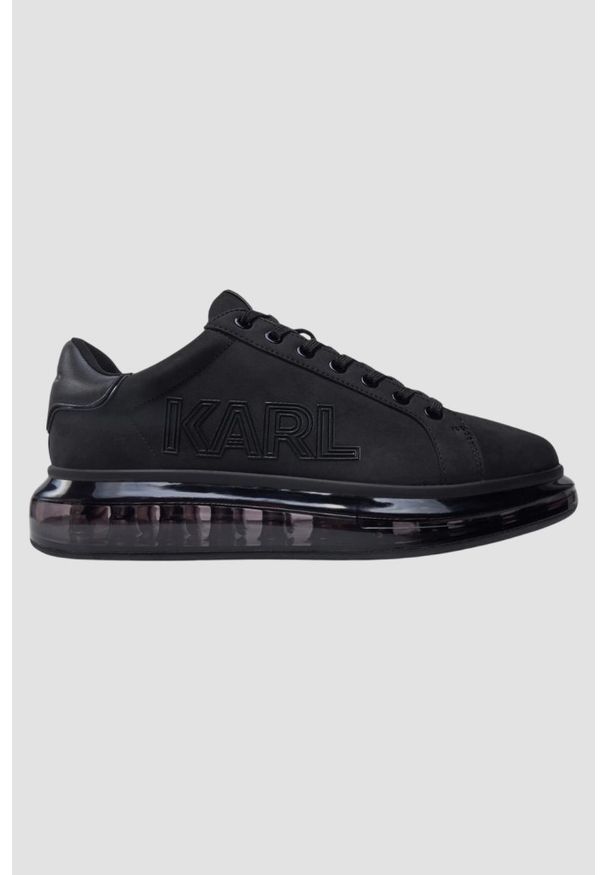 Karl Lagerfeld - KARL LAGERFELD Czarne sneakersy KAPRI KUSHION Deco Line Lo Lace. Kolor: czarny