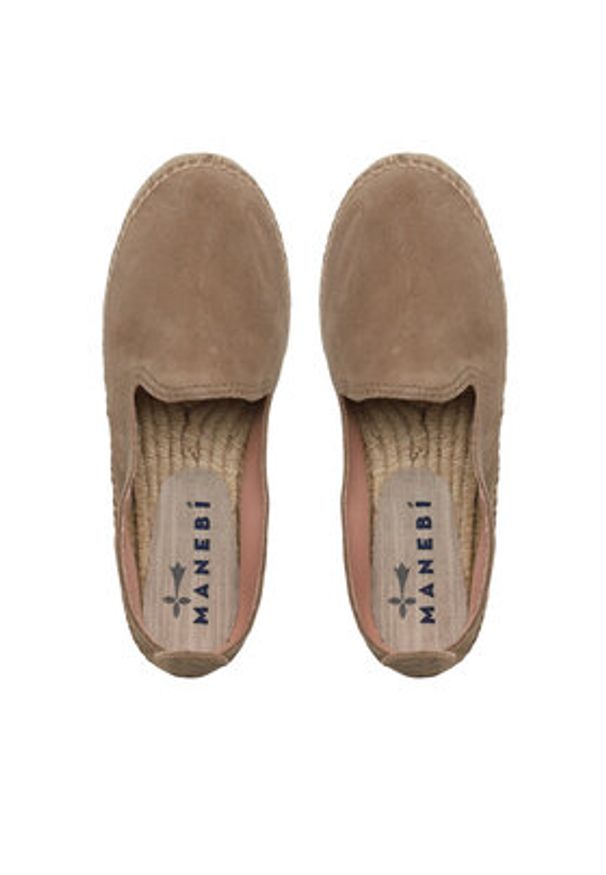 Manebi Espadryle Double Sole Espadrilles W 1.9 D0 Beżowy. Kolor: beżowy. Materiał: zamsz, skóra