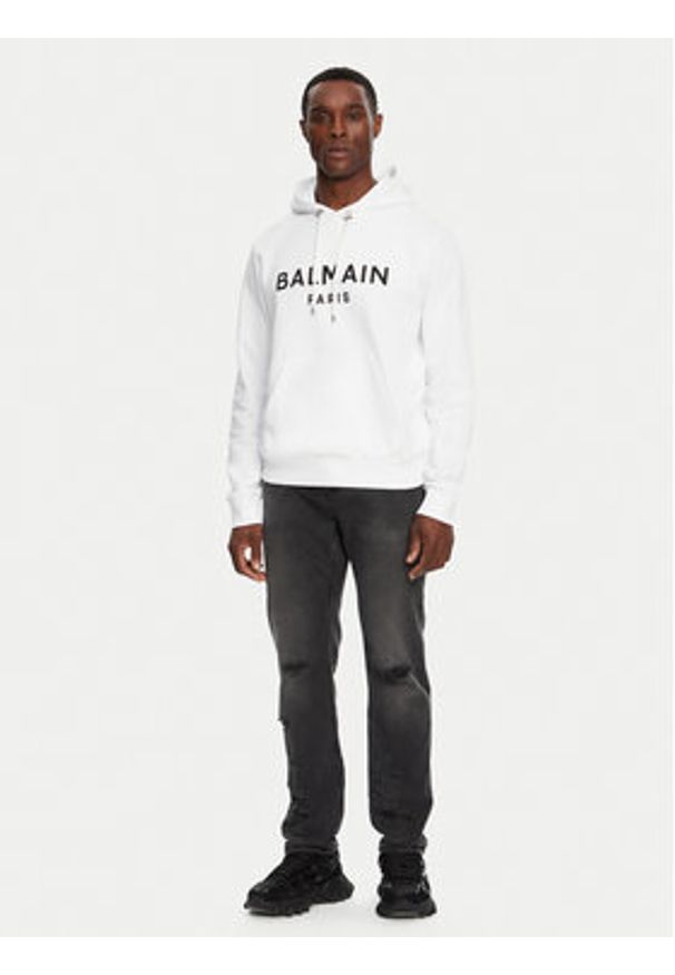 Balmain Bluza DH1JR002BB65 Biały Regular Fit. Kolor: biały. Materiał: bawełna