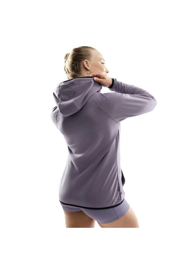 SIROKO - Damska bluza treningowa z kapturem Fitness Siroko Synergy. Typ kołnierza: kaptur. Kolor: fioletowy. Materiał: materiał. Sport: fitness