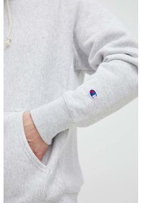 Champion bluza męska kolor szary z kapturem melanżowa. Typ kołnierza: kaptur. Kolor: szary. Długość rękawa: długi rękaw. Długość: długie. Wzór: melanż #5
