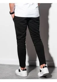 Ombre Clothing - Spodnie męskie dresowe P1004 - czarne - L. Kolor: czarny. Materiał: dresówka. Styl: klasyczny #2