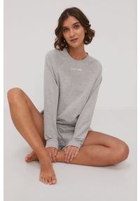 Calvin Klein Underwear Bluza piżamowa damska kolor szary. Okazja: na co dzień. Kolor: szary. Materiał: dzianina. Długość rękawa: długi rękaw. Długość: długie. Styl: casual #2