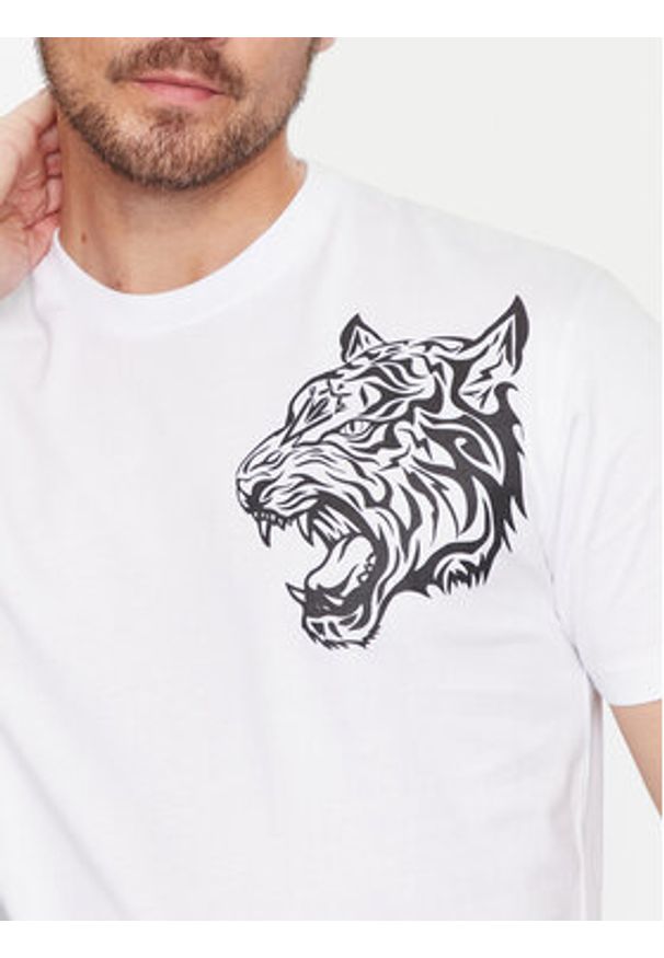 Plein Sport T-Shirt FADC MTK7550 STE003N Biały Regular Fit. Kolor: biały. Materiał: bawełna. Styl: sportowy