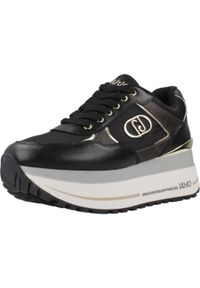 Liu Jo - Kapcie LIU-JO MAXI WONDER PLUS Czarny. Kolor: czarny. Materiał: tkanina, skóra. Styl: sportowy