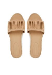 TOMMY HILFIGER - Tommy Hilfiger Espadryle Knit Mesh Espadrille Flat Sandal FW0FW08744 Beżowy. Kolor: beżowy. Materiał: materiał #2
