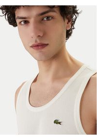 Lacoste Tank top TH0030 Biały Slim Fit. Kolor: biały. Materiał: bawełna #2