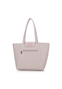 Wittchen - Torba shopperka z ozdobnym zapięciem. Kolor: różowy. Wzór: haft, aplikacja. Dodatki: z haftem. Materiał: skórzane. Styl: klasyczny, elegancki #3