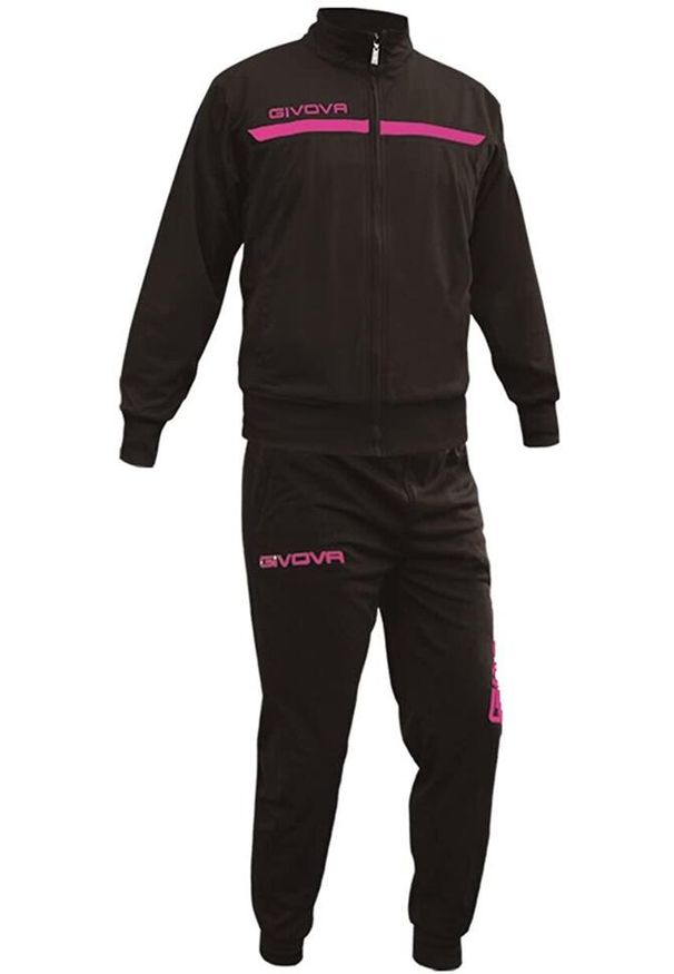 Givova Tuta Full Zip L: Oddychający garnitur treningowy. Kolor: różowy. Materiał: dresówka, polar