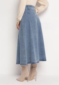 Born2be - Niebieska Spódnica Jeansowa Maxi z Bawełny Nicollta. Kolor: niebieski. Materiał: jeans, bawełna #2