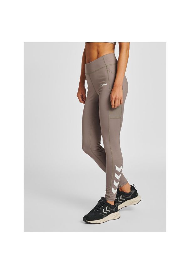 Damskie legginsy mid-rise Hummel MT Chipo. Kolor: szary, zielony, wielokolorowy. Sport: fitness