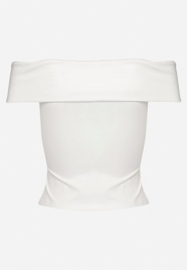 Born2be - Biała Bluzka Hiszpanka z Falbanką i Długim Rękawem Iralen. Typ kołnierza: dekolt hiszpanka. Kolor: biały. Długość rękawa: długi rękaw. Długość: długie. Styl: klasyczny