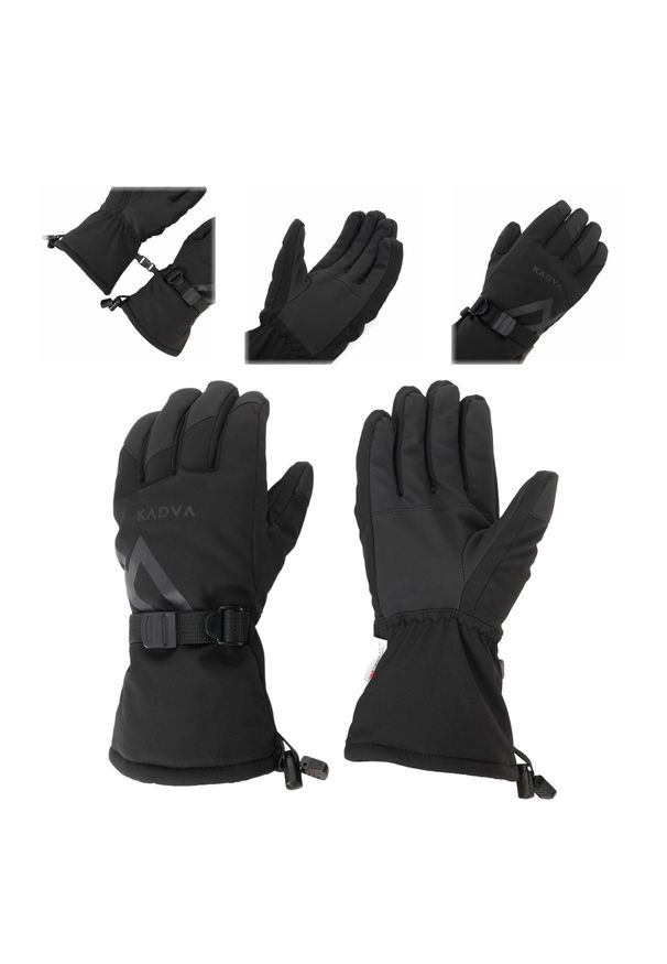 Rękawice narciarskie męskie KADVA Mountain Flow 3M Thinsulate. Kolor: czarny. Technologia: Thinsulate. Sezon: zima. Sport: narciarstwo