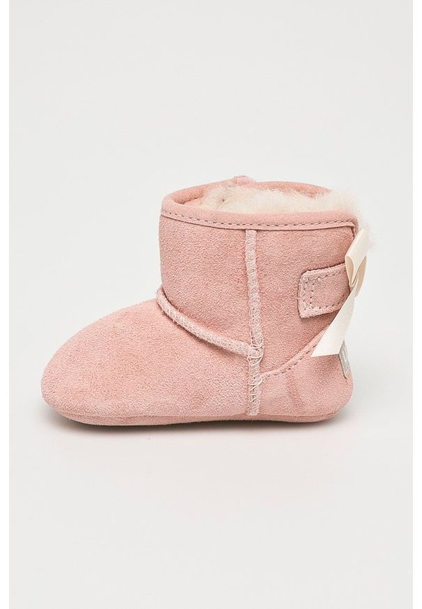 Ugg - UGG - Śniegowce dziecięce Jesse Bow II. Zapięcie: rzepy. Kolor: różowy. Materiał: wełna, guma