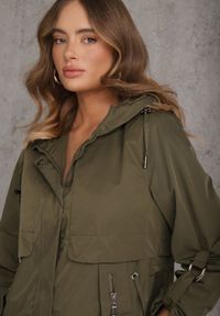 Renee - Zielona Przejściowa Kurtka Parka z Rękawami z Możliwością Podpięcia Tinarae. Okazja: na spacer. Kolor: zielony #5