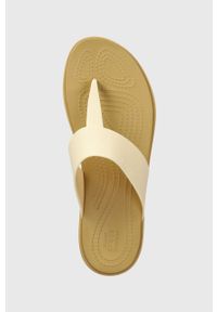 Crocs japonki Tulum Flip damskie kolor beżowy na płaskim obcasie 206752. Kolor: beżowy. Materiał: guma. Obcas: na obcasie. Wysokość obcasa: niski #5