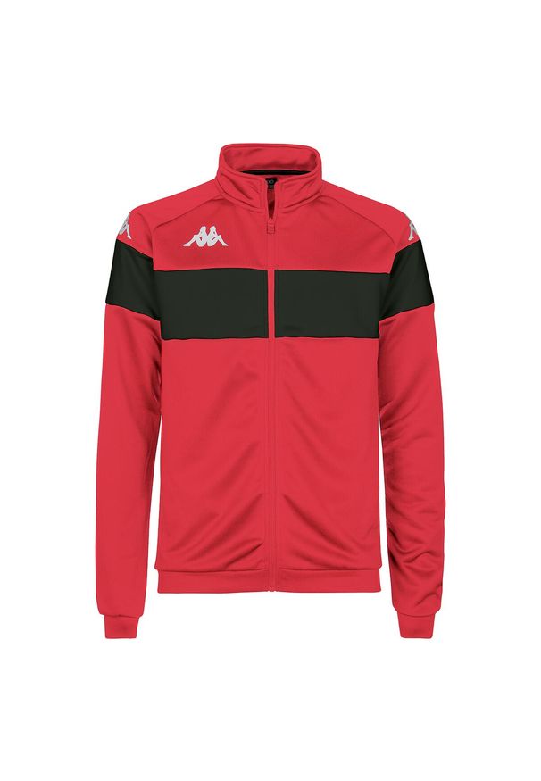 Kurtka z dresu Kappa Dacone. Kolor: wielokolorowy, czarny, czerwony. Materiał: dresówka. Sport: piłka nożna