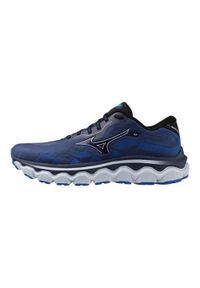 Buty do biegania męskie Mizuno Wave Horizon 7. Kolor: biały, wielokolorowy, niebieski. Materiał: materiał, syntetyk. Szerokość cholewki: normalna. Model: Mizuno Wave