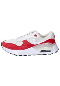 Buty do biegania męskie Nike Air Max Systm. Zapięcie: sznurówki. Kolor: czerwony, biały, wielokolorowy. Materiał: guma, tkanina, skóra. Szerokość cholewki: normalna. Model: Nike Air Max. Sport: bieganie