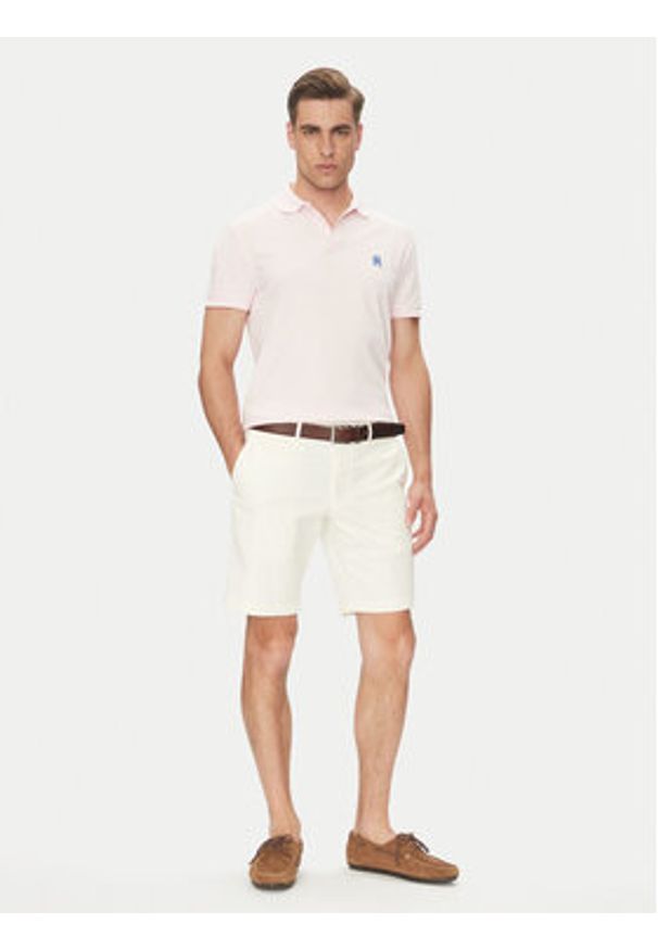 TOMMY HILFIGER - Tommy Hilfiger Polo MW0MW33167 Różowy Regular Fit. Typ kołnierza: polo. Kolor: różowy. Materiał: bawełna