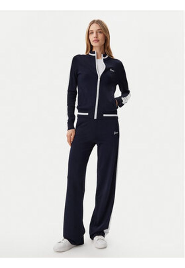 Guess Bluza V5GQ01Z3D60 Granatowy Regular Fit. Kolor: niebieski. Materiał: wiskoza