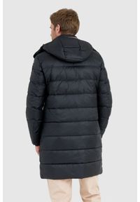 Blauer USA - BLAUER Czarna długa puchowa kurtka męska GUS z odpinanym kapturem, Rozmiar 3XL. Kolor: czarny. Materiał: puch. Długość: długie #5
