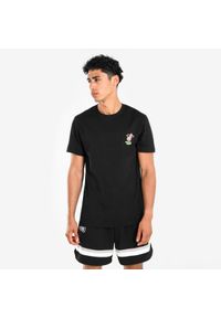 TARMAK - Koszulka do gry w koszykówkę unisex Tarmak NBA TS 900 Miami Heat. Kolor: czarny, różowy, wielokolorowy. Materiał: bawełna, poliester, materiał. Sport: koszykówka