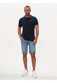 Tommy Jeans Polo Flag DM0DM12963 Granatowy Regular Fit. Typ kołnierza: polo. Kolor: niebieski. Materiał: bawełna #3