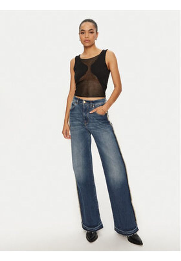 Pinko - PINKO Top 103296 A1QC Czarny Slim Fit. Kolor: czarny. Materiał: bawełna