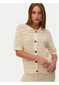 Vero Moda Kardigan Hayley 10340130 Beżowy Regular Fit. Kolor: beżowy. Materiał: bawełna #4