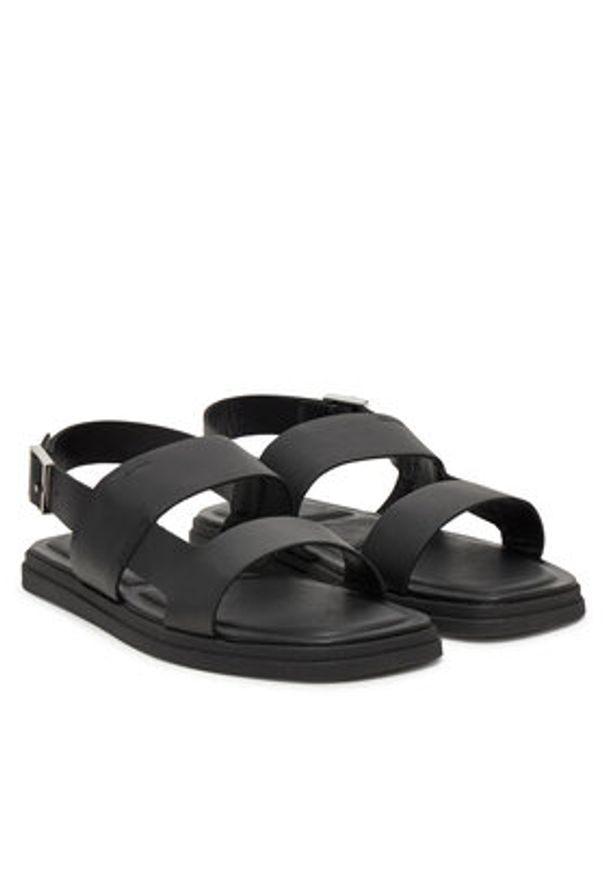 Calvin Klein Sandały Back Strap W/ Buckle HM0HM01736 Czarny. Kolor: czarny. Materiał: skóra