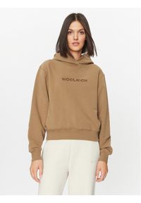 Woolrich Bluza Logo Hoodie CFWWSW0116FRUT3164 Brązowy Regular Fit. Kolor: brązowy. Materiał: bawełna #1