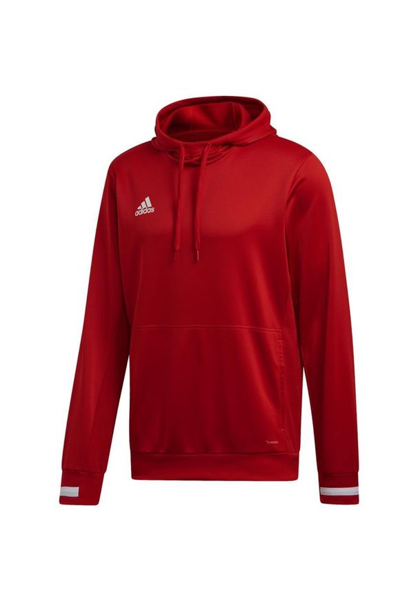 Adidas - Bluza adidas Team 19 Hoody M DX7335 czerwona. Kolor: czerwony, wielokolorowy, biały