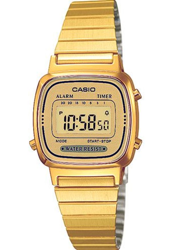 Zegarek Casio Zegarek damski Retro złoty (LA670WEGA-9EF). Kolor: złoty. Styl: retro